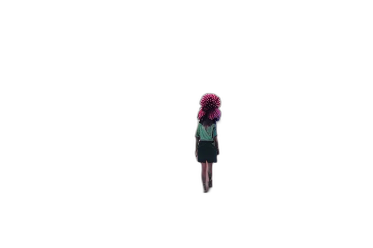 dress, hair, jacket, robot, pixel art, concept art, 3d render, vaporwave transparent PNG cut-out