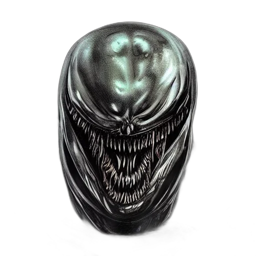 mask, creature, jewelry, face, 3d render, concept art, comic book art, venom transparent PNG cut-out