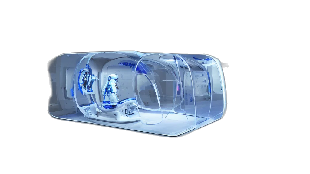 car, bottle, 3d render, concept art, neon lights, futuristic, enclosed, medical transparent PNG cut-out