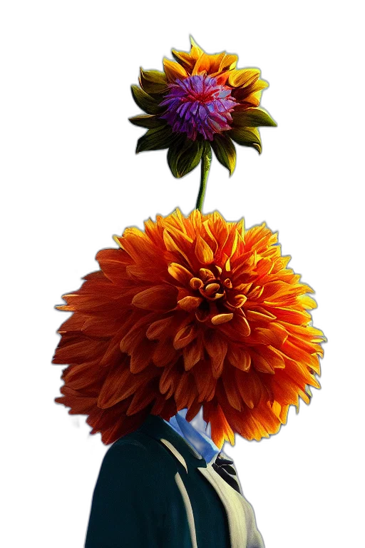 flower, crown, staff, umbrella, photorealistic, 3d render, oil painting, concept art transparent PNG cut-out