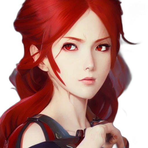 face, weapon, fantasy art, anime, photorealistic, concept art, red, dark transparent PNG cut-out