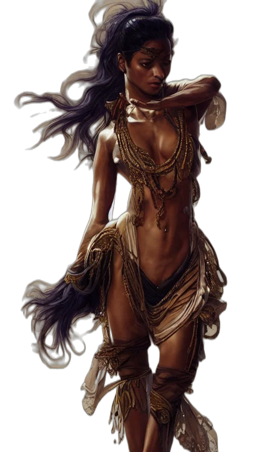 dress, jewelry, mask, fantasy art transparent PNG cut-out