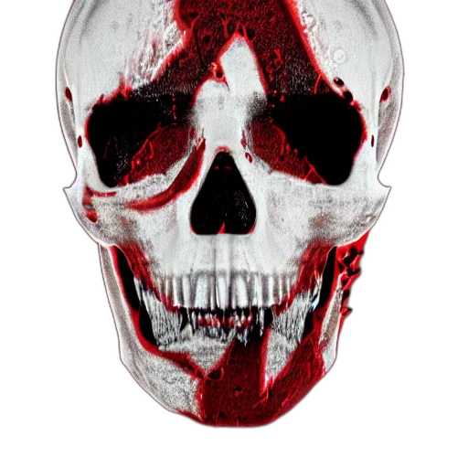 mask, face, photorealistic, 3d render, concept art, red, glitchy, bloody transparent PNG cut-out