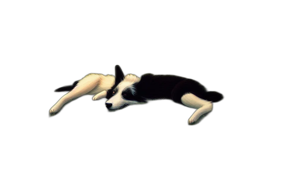 animal, creature, concept art, photorealistic, 3d render, pixel art, border, collie transparent PNG cut-out