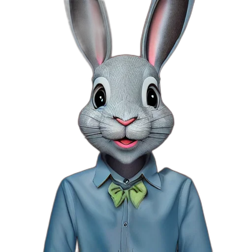 animal, staff, 3d render, cartoon transparent PNG cut-out