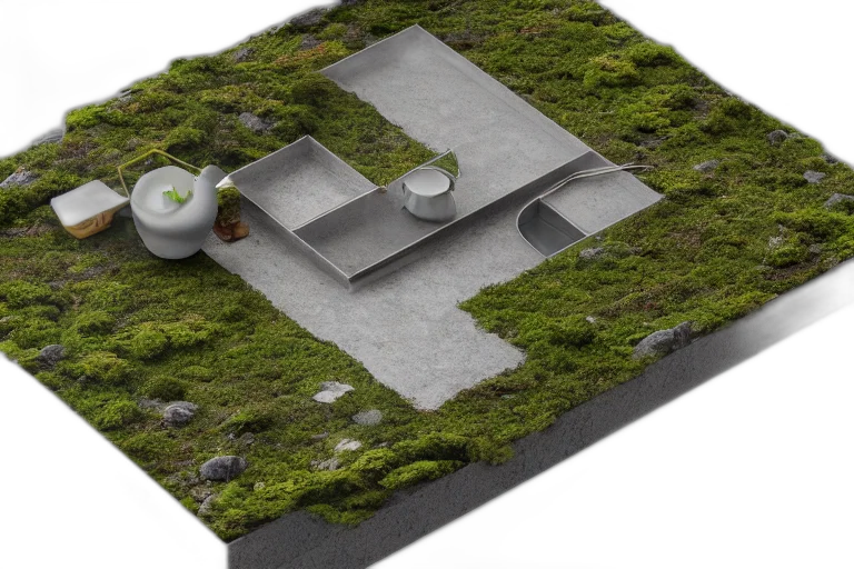 building, 3d render, concept art, photorealistic, fog, island, kitchen, room transparent PNG cut-out