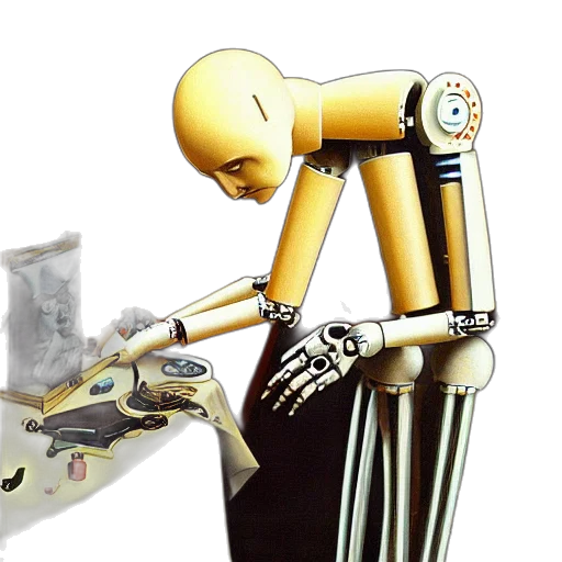 robot, weapon, cyberpunk, concept art, 3d render, artist, painting, self transparent PNG cut-out