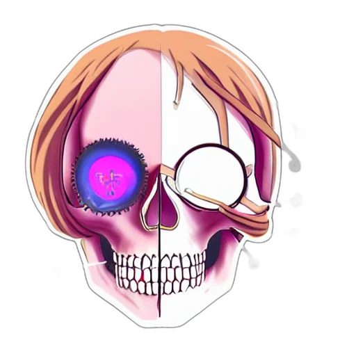 mask, face, staff, creature, vaporwave, anime, cartoon, concept art transparent PNG cut-out