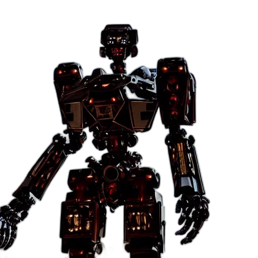 robot, weapon, 3d render, concept art, pixel art, cyberpunk, shiny, ornate transparent PNG cut-out