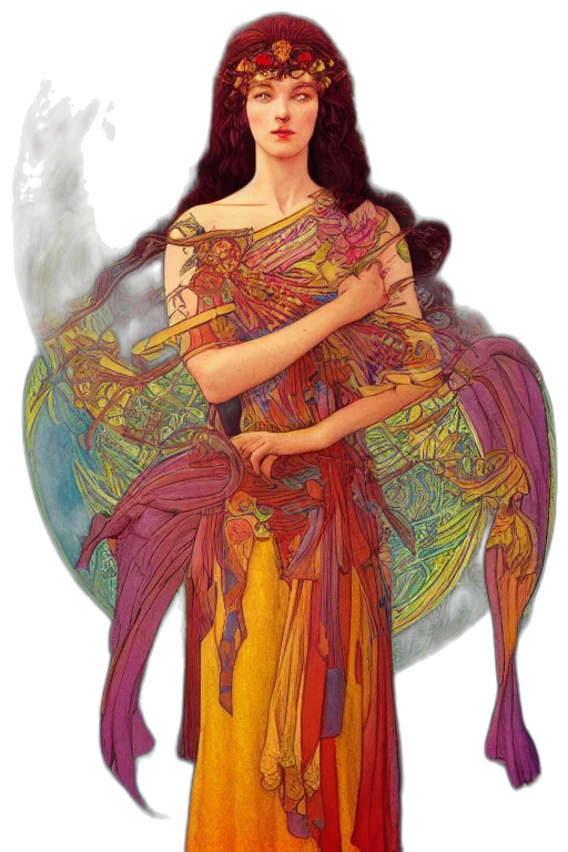 dress, fantasy art, concept art, comic book art transparent PNG cut-out