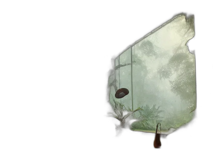 umbrella, tree, furniture, hat, concept art, photorealistic, 3d render, fantasy art transparent PNG cut-out