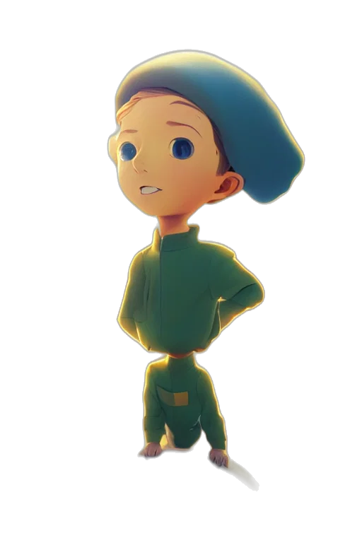 hat, staff, jacket, face, watercolor, concept art, cartoon, 3d render transparent PNG cut-out