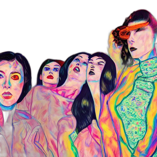 jacket, face, watercolor, concept art, vaporwave, fantasy art, neon lights, outer space transparent PNG cut-out