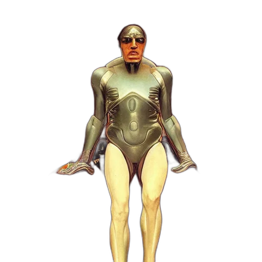 robot, animal, concept art, comic book art, 3d render, cartoon, golden, artist transparent PNG cut-out