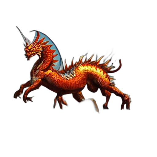 dragon, creature, staff, animal, pixel art, concept art, fantasy art, 3d render transparent PNG cut-out