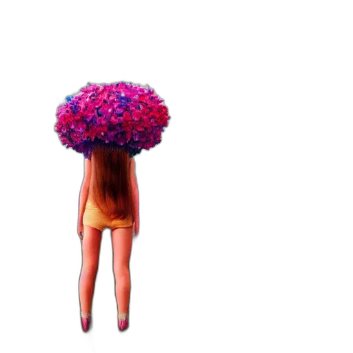 flower, dress, hair, umbrella transparent PNG cut-out