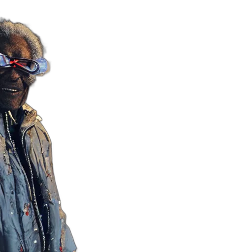 jacket, mask, face, staff, cyberpunk, far, shot, year transparent PNG cut-out