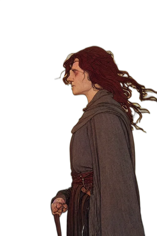 sword, dragon, hair, face transparent PNG cut-out