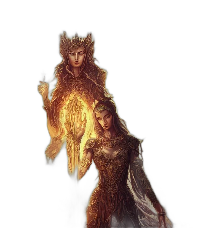 dragon, staff, dress, fantasy art transparent PNG cut-out