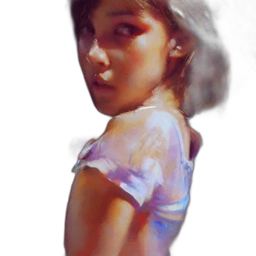 face, dress, robot, oil painting transparent PNG cut-out