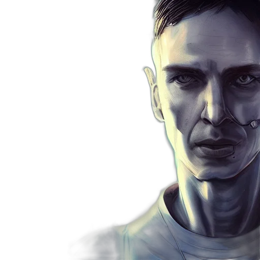 face, photorealistic, comic book art, concept art transparent PNG cut-out