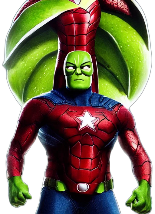 mask, comic book art, concept art, 3d render, fantasy art, movie, poster, avocado transparent PNG cut-out