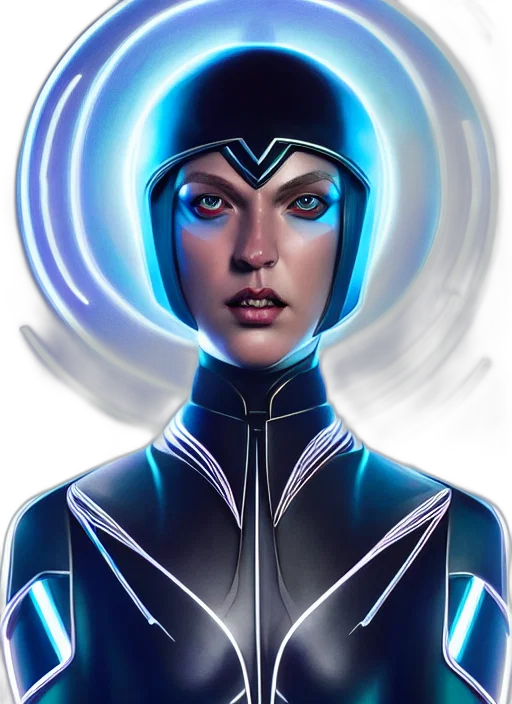 face, robot, comic book art, concept art, fantasy art, cyberpunk, neon lights, outer space transparent PNG cut-out