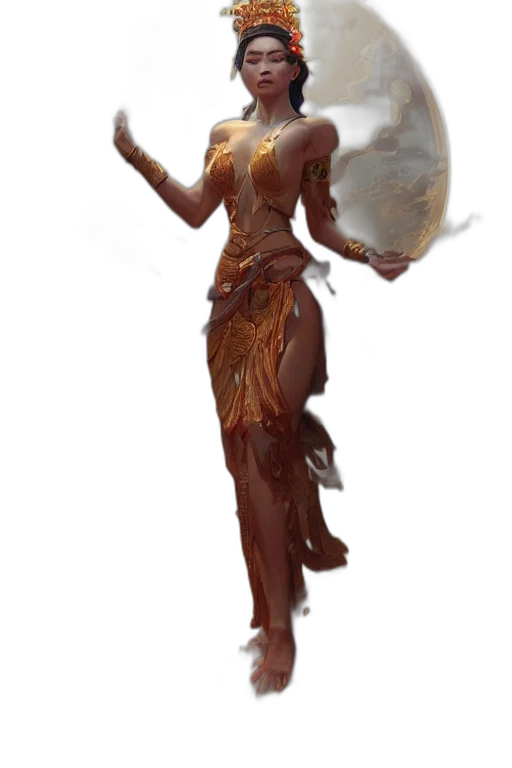 staff, dress, creature, concept art, fantasy art, comic book art, 3d render, fire transparent PNG cut-out