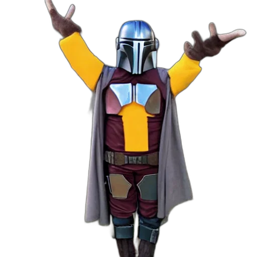 robot, concept art, 3d render, mandalorian, large, stuffed, mango, halloween transparent PNG cut-out