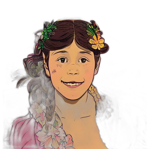 crown, face, flower, dress transparent PNG cut-out