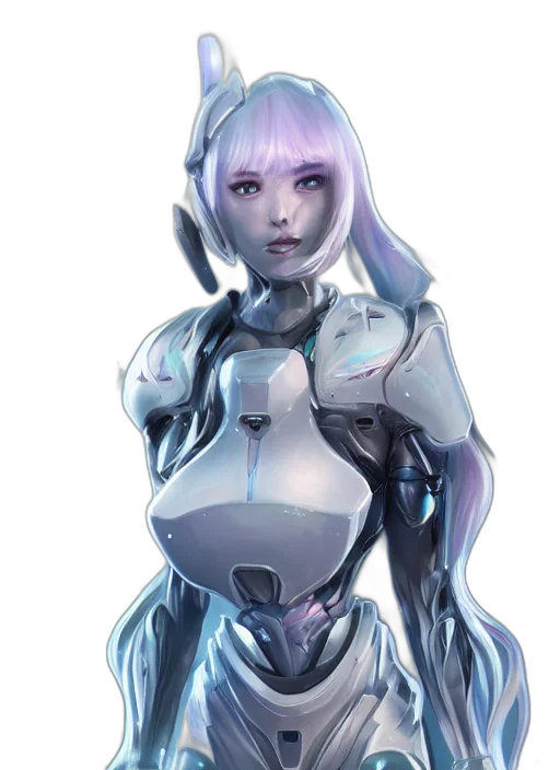 robot, face, concept art, cyberpunk transparent PNG cut-out