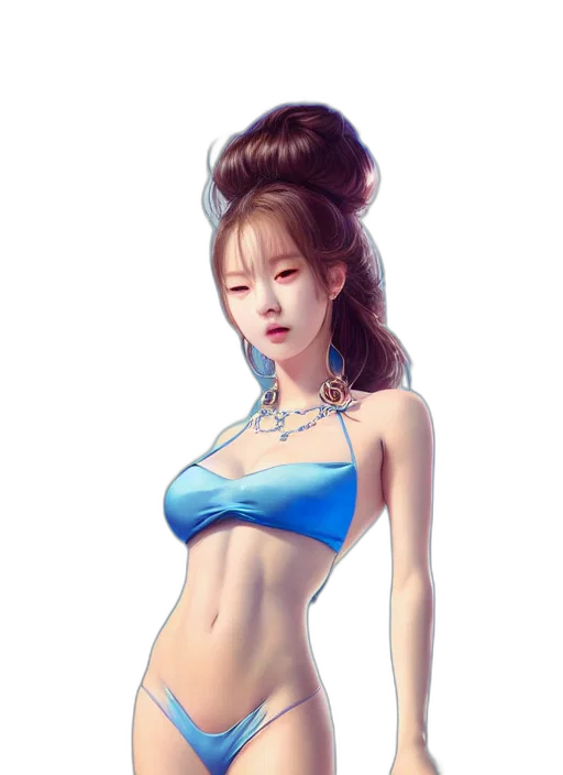dress, photorealistic, fantasy art, oil painting, concept art, beach, blue, pastel transparent PNG cut-out