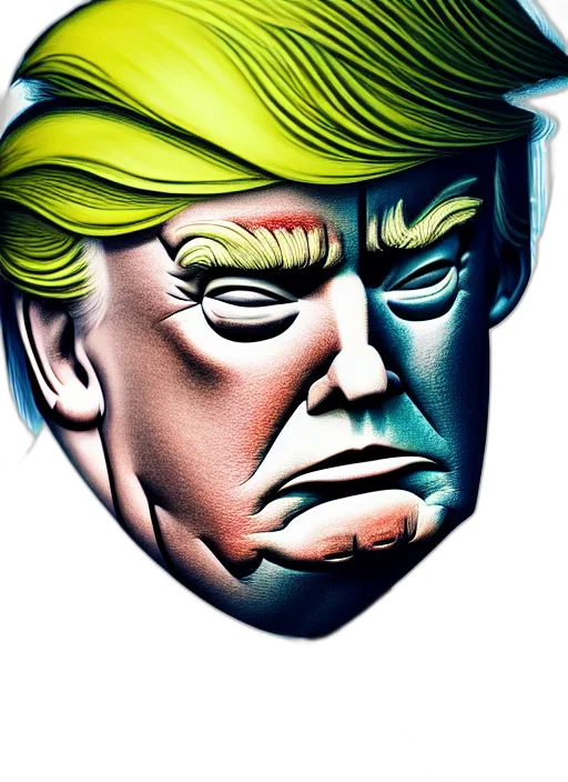 mask, face, comic book art, cartoon, photorealistic, vaporwave, trump, icon transparent PNG cut-out