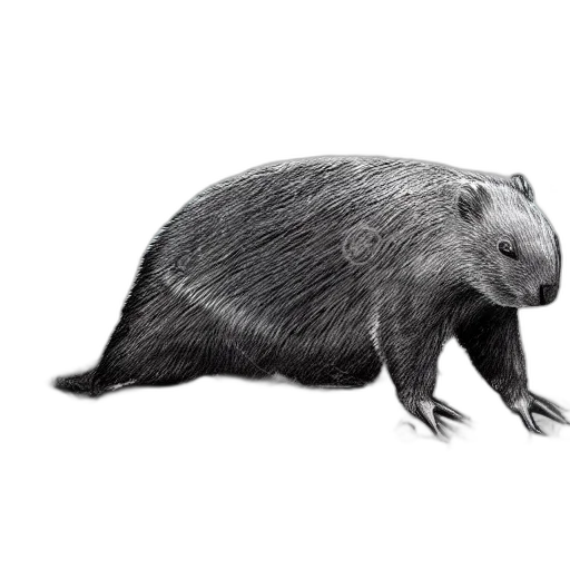 animal, creature, hair, staff, photorealistic, concept art, pencil sketch, 3d render transparent PNG cut-out