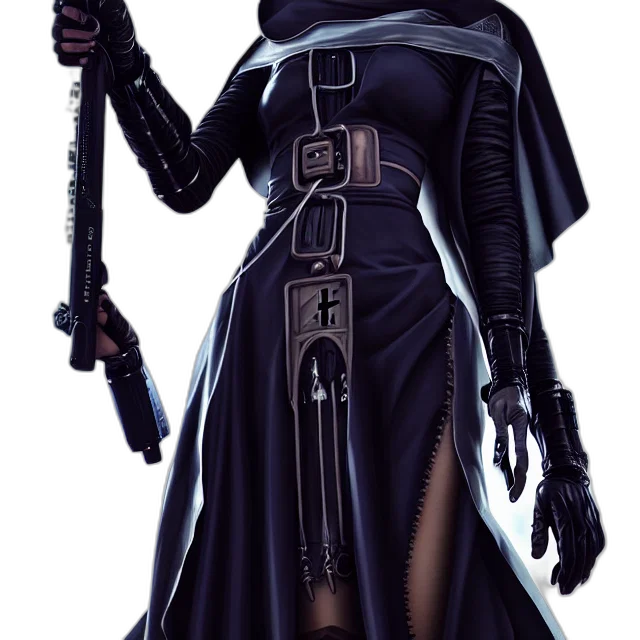 staff, dress, sword, weapon, concept art, cyberpunk, comic book art, fantasy art transparent PNG cut-out