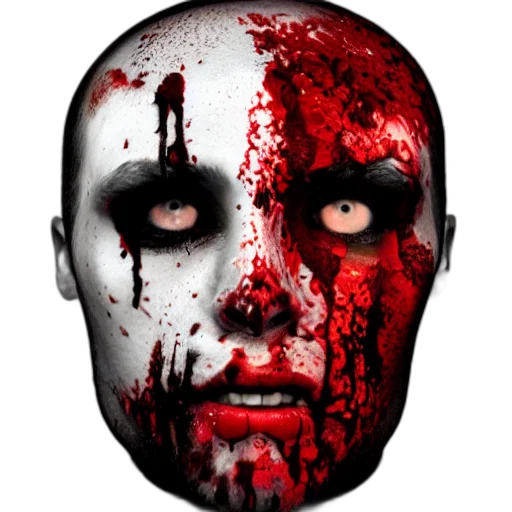 mask, face, photorealistic, comic book art, concept art, pixel art, red, bloody transparent PNG cut-out