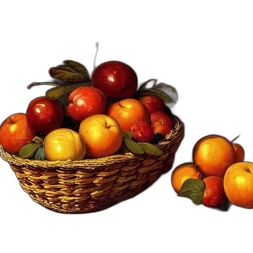 food, crown, oil painting, photorealistic transparent PNG cut-out