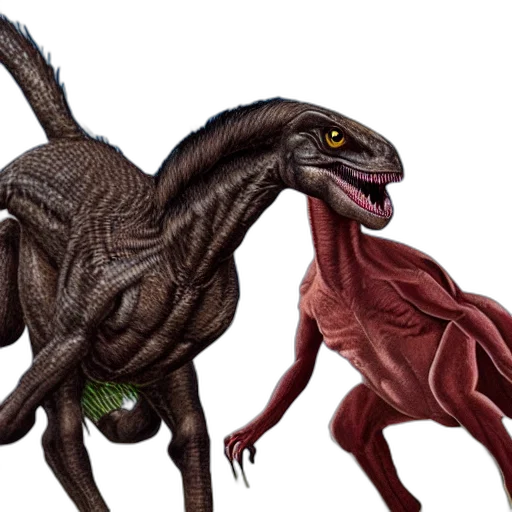 creature, animal, dragon, concept art, 3d render, photo, velociraptor, horse transparent PNG cut-out