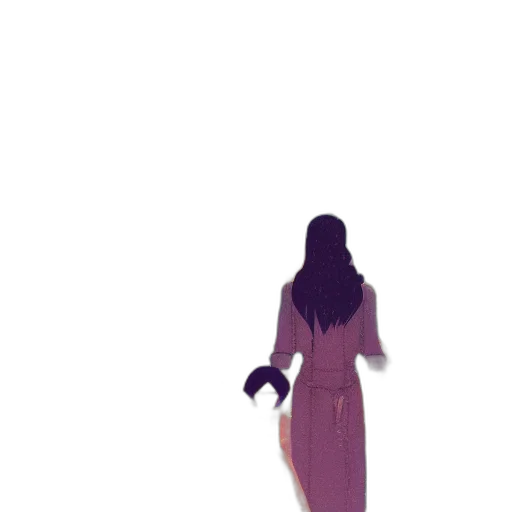 dress, creature, hair, staff transparent PNG cut-out