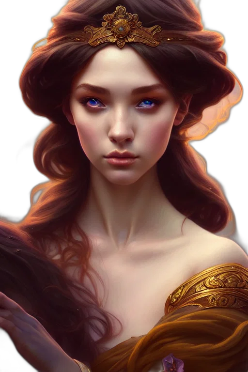 crown, face, jewelry, fantasy art, photorealistic, concept art, comic book art, golden transparent PNG cut-out