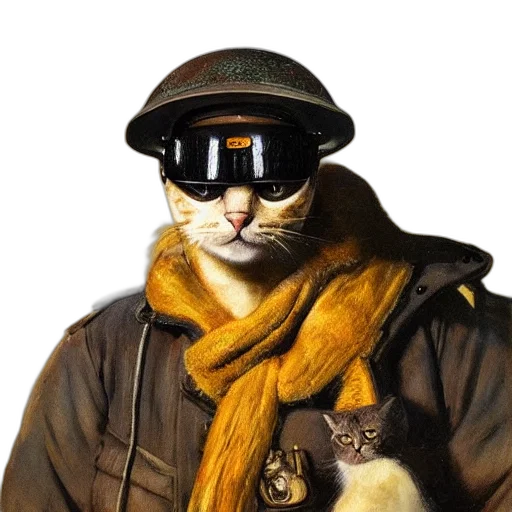 jacket, hat, animal, photorealistic transparent PNG cut-out