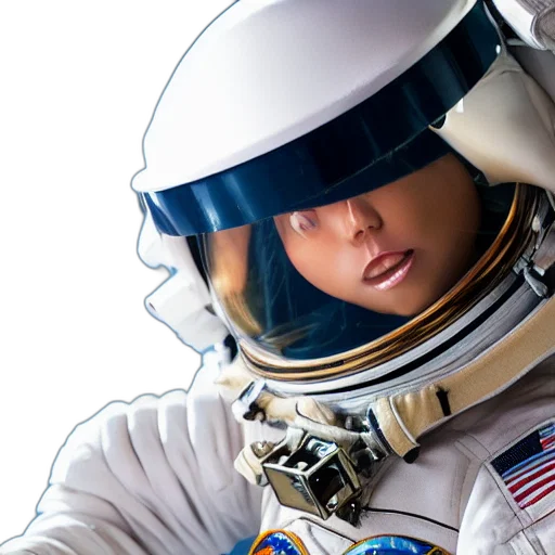 face, concept art, outer space, close transparent PNG cut-out