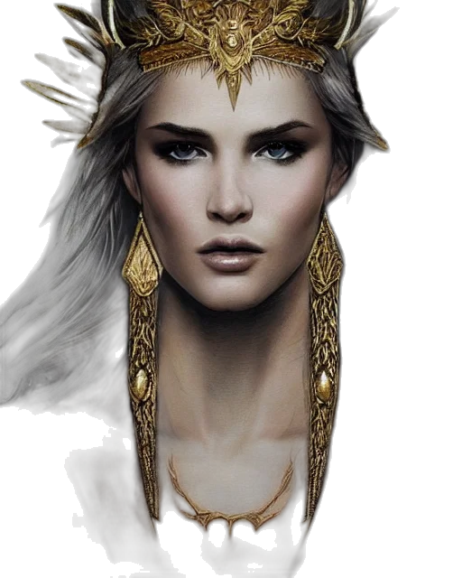jewelry, crown, face, fantasy art transparent PNG cut-out