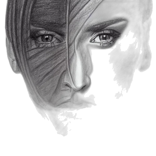 face, mask, photorealistic, pencil sketch, concept art, comic book art, outer space, monochrome transparent PNG cut-out