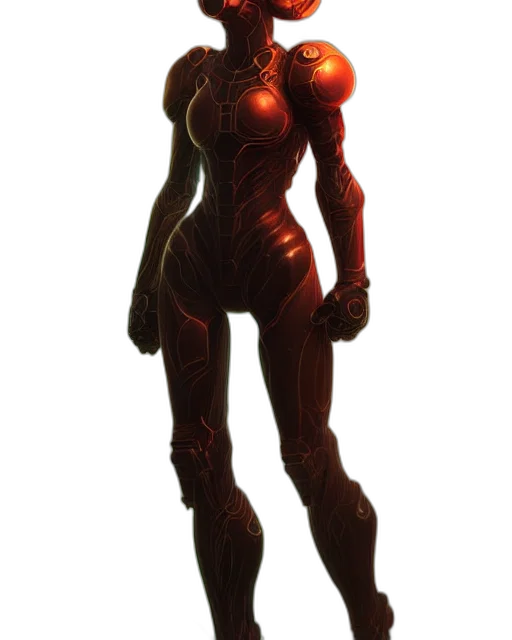 robot, dress, staff, concept art, 3d render, comic book art, pixel art, red transparent PNG cut-out