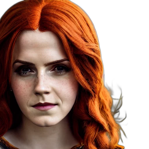 photorealistic, comic book art, triss, merigold transparent PNG cut-out