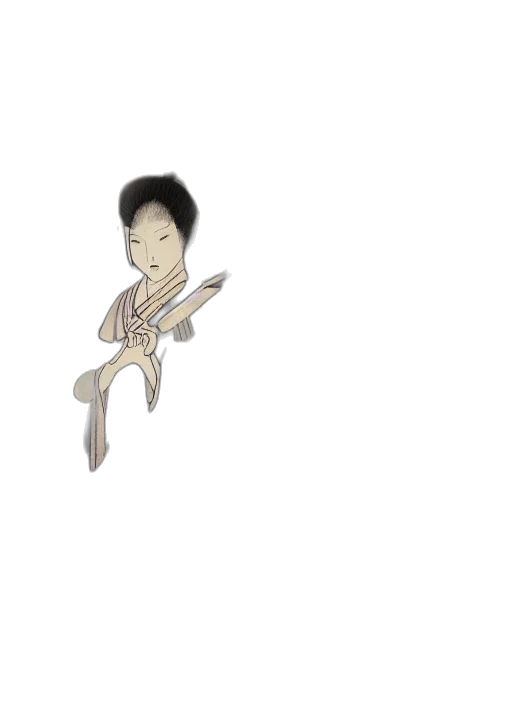 creature, face, hair, staff transparent PNG cut-out