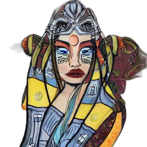 jewelry, mask, face, fantasy art, concept art, watercolor, comic book art, zee transparent PNG cut-out