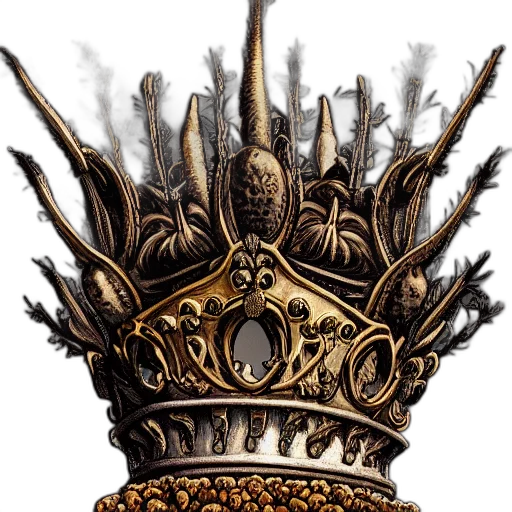 crown, staff, hat, jewelry, concept art, fantasy art, photorealistic, 3d render transparent PNG cut-out