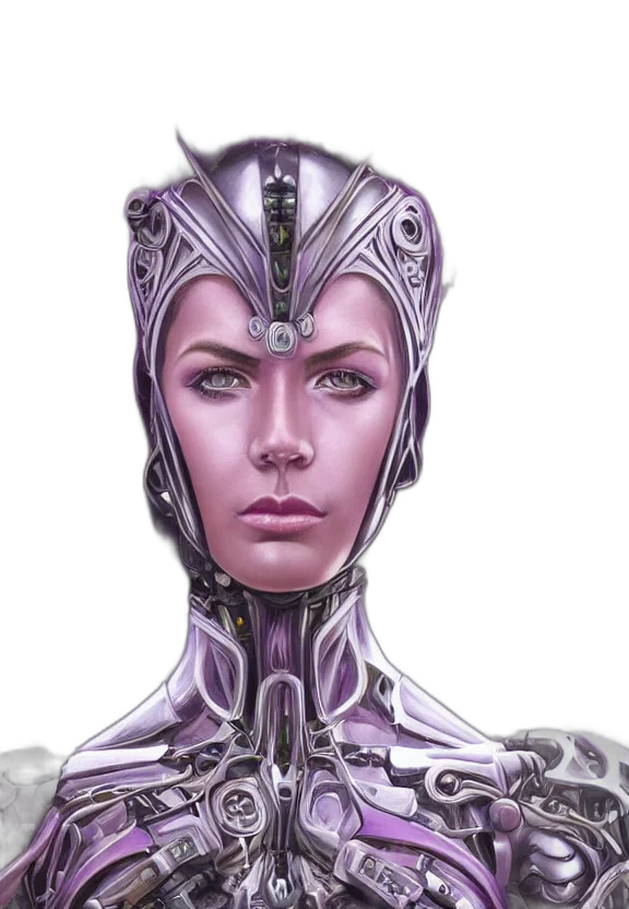 robot, face, crown, jewelry, concept art, fantasy art, comic book art, 3d render transparent PNG cut-out